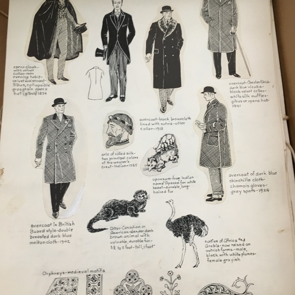 1250 Ruth Turner Wilcox illustrations from her books on the fashion industry